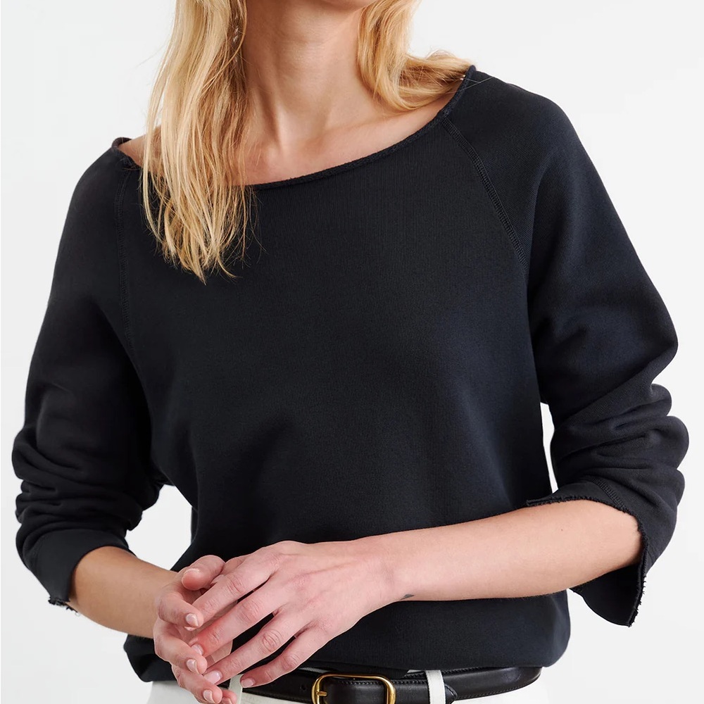 Nili Lotan Black Off-the-Shoulder Sweater Relaxed Fit
